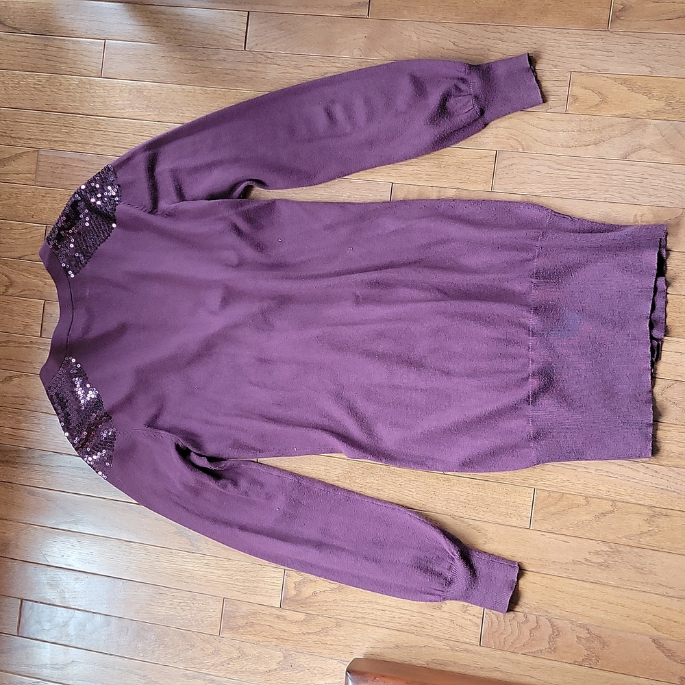 Long Tall Sally Cardigan w Sequin Shoulder Detail - Picture 5 of 5